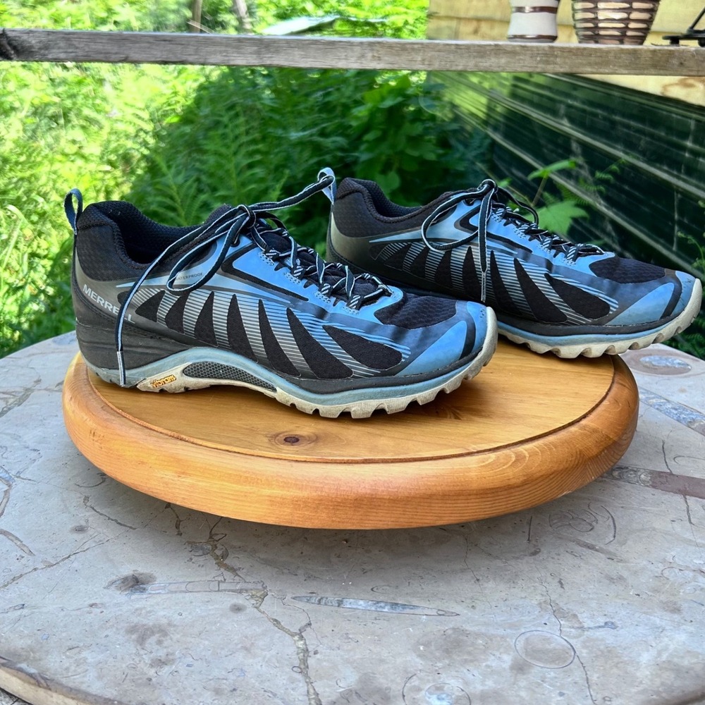 Siren Edge 3 Waterproof Hiking Shoes Women Size 9.5 Black Bluestone Blue Merrell